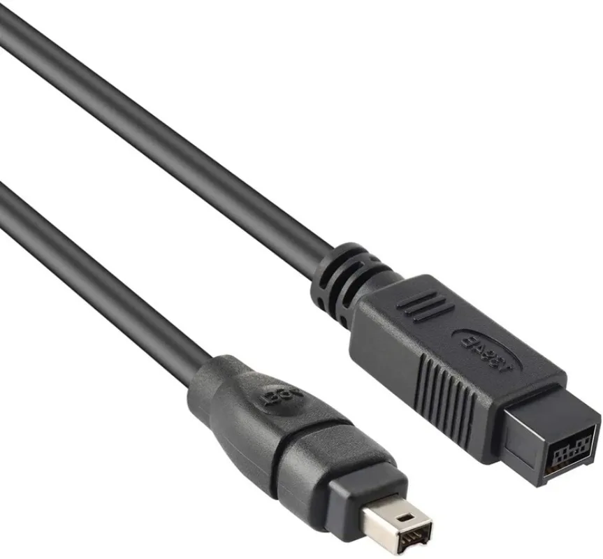 800Mbps FireWire 9 PIN to 4 PIN BETA FireWire 800 - FireWire 400 9-4 9pin to 4 pin connector Cable IEEE 1394B 1.8m 6FT Black