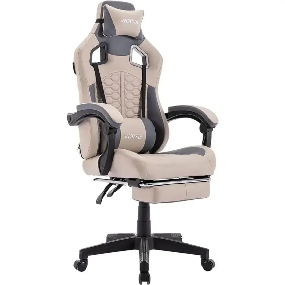 

Comfortable Headrest and Waist Support Gamer Gaming Chair High -back Leather Mobile 300 Pounds Furniture