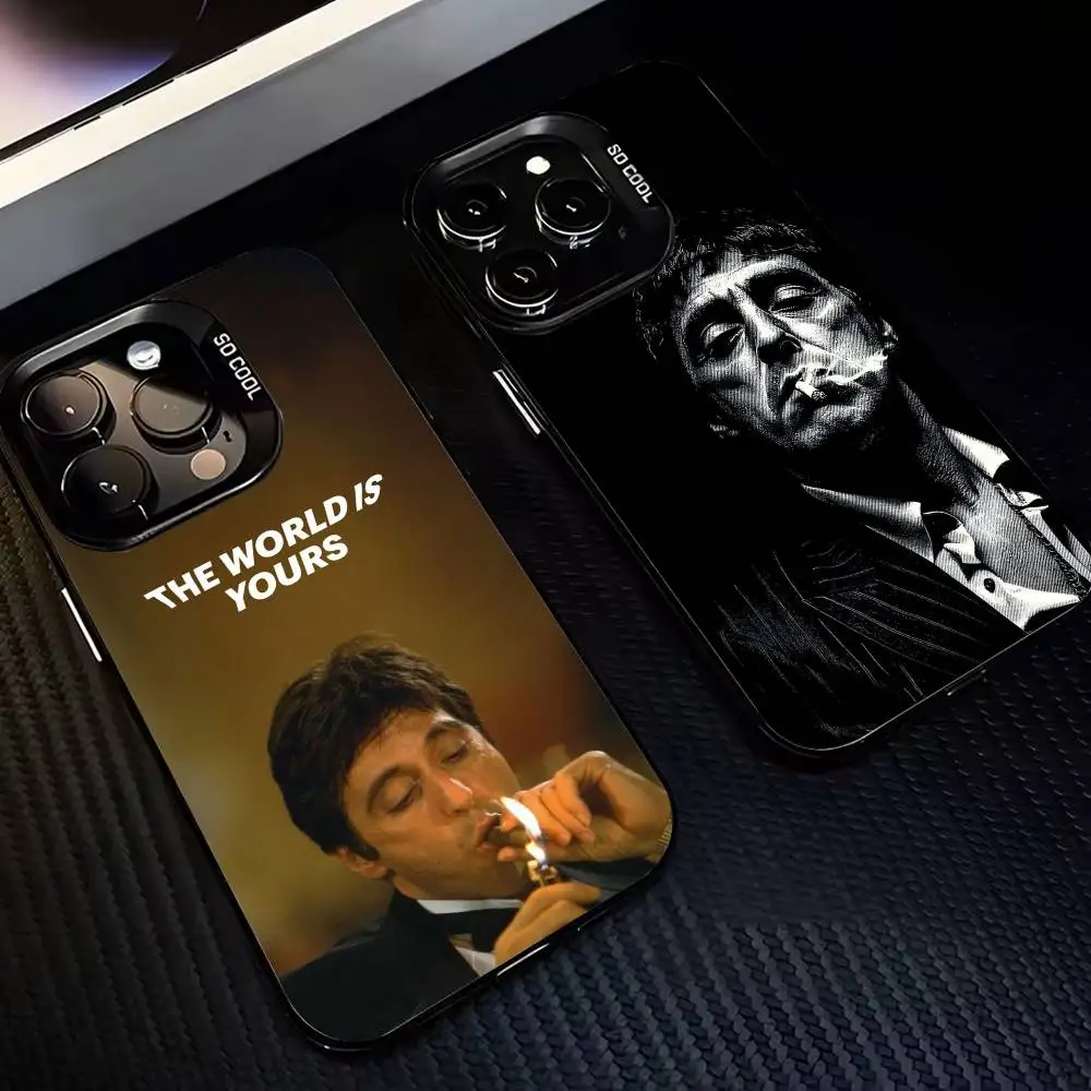 

S-Scarfaces T-Tony M-Montana Phone Case For iPhone 17,16,15,14,13,12,11 Plus,Pro Max,XS,Colorful Silver Black Cover