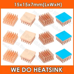 WE DO HEATSINK 15x15x7mm Without or With Thermal Pad Square Size DIY Pin Fins Copper Heatsink Heatsinks Cooler Radiator