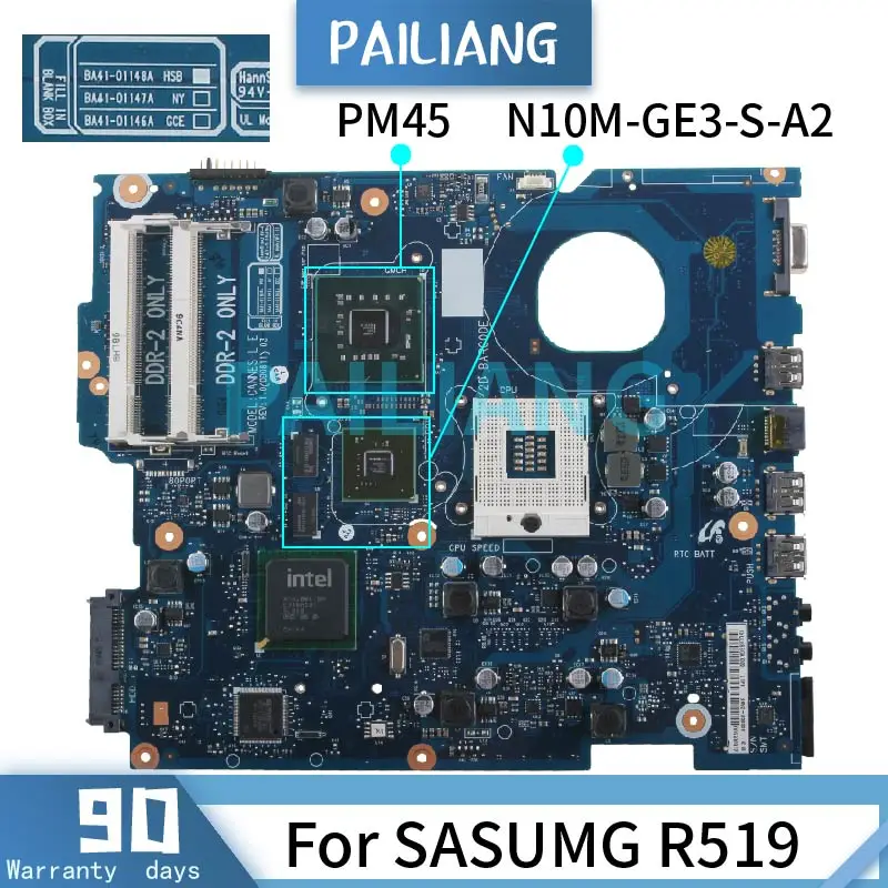 

Флейта для ноутбука SASUMG R519, материнская плата, флейта PGA 479M PM45, флейта DDR2