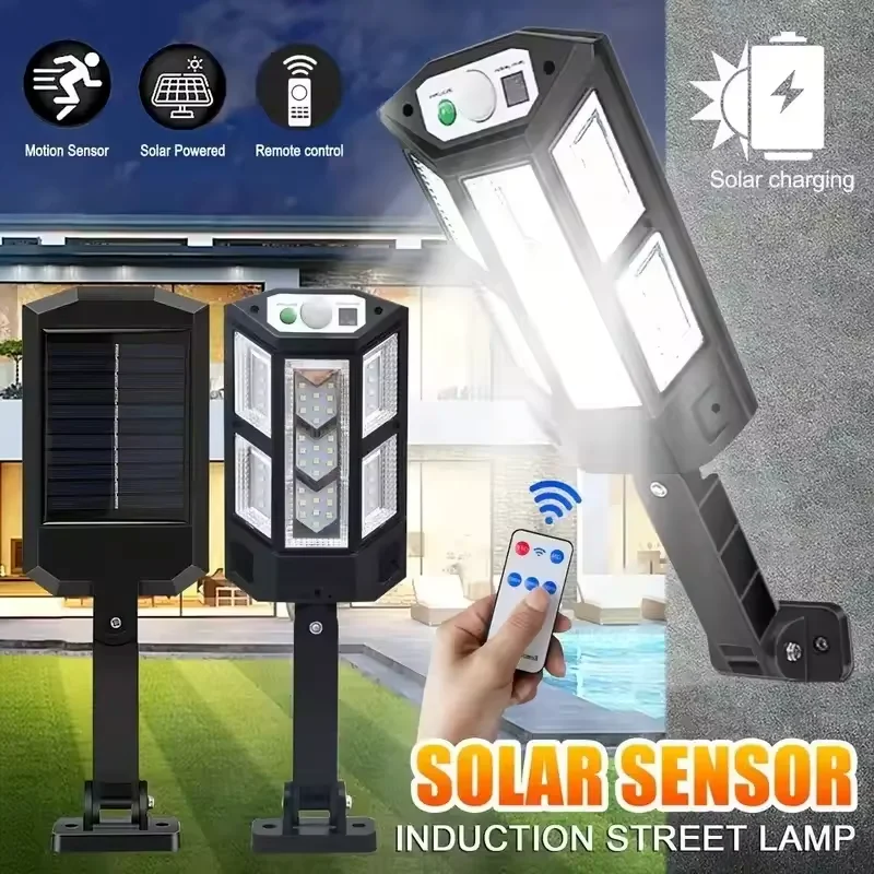 

Outdoor LED Solar Light IP65 Waterproof With Remote Control Intelligent Sensing Outdoor Street Light Courtyard Garden Wall Light