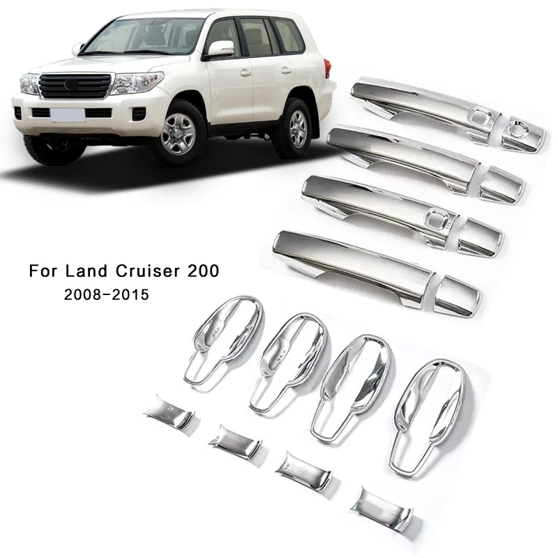Fit For Land Cruiser 200 2008 2009 2010 2011 2012 2015 Abs Chrome Door Handle Trim Cover Protectors
