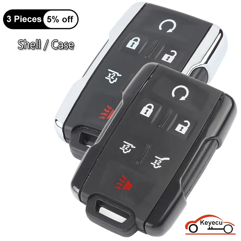 KEYECU 6 Buttons Case for Chevrolet Tahoe Suburban for GMC Yukon 2015-2020 Auto Remote Key Shell Fob M3N-32337100 M3N-32337200