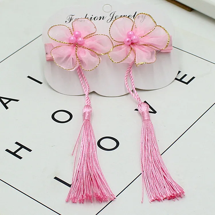 Chinese style hot selling Tang style Hanfu accessories tassel ribbon hair clip pair clip