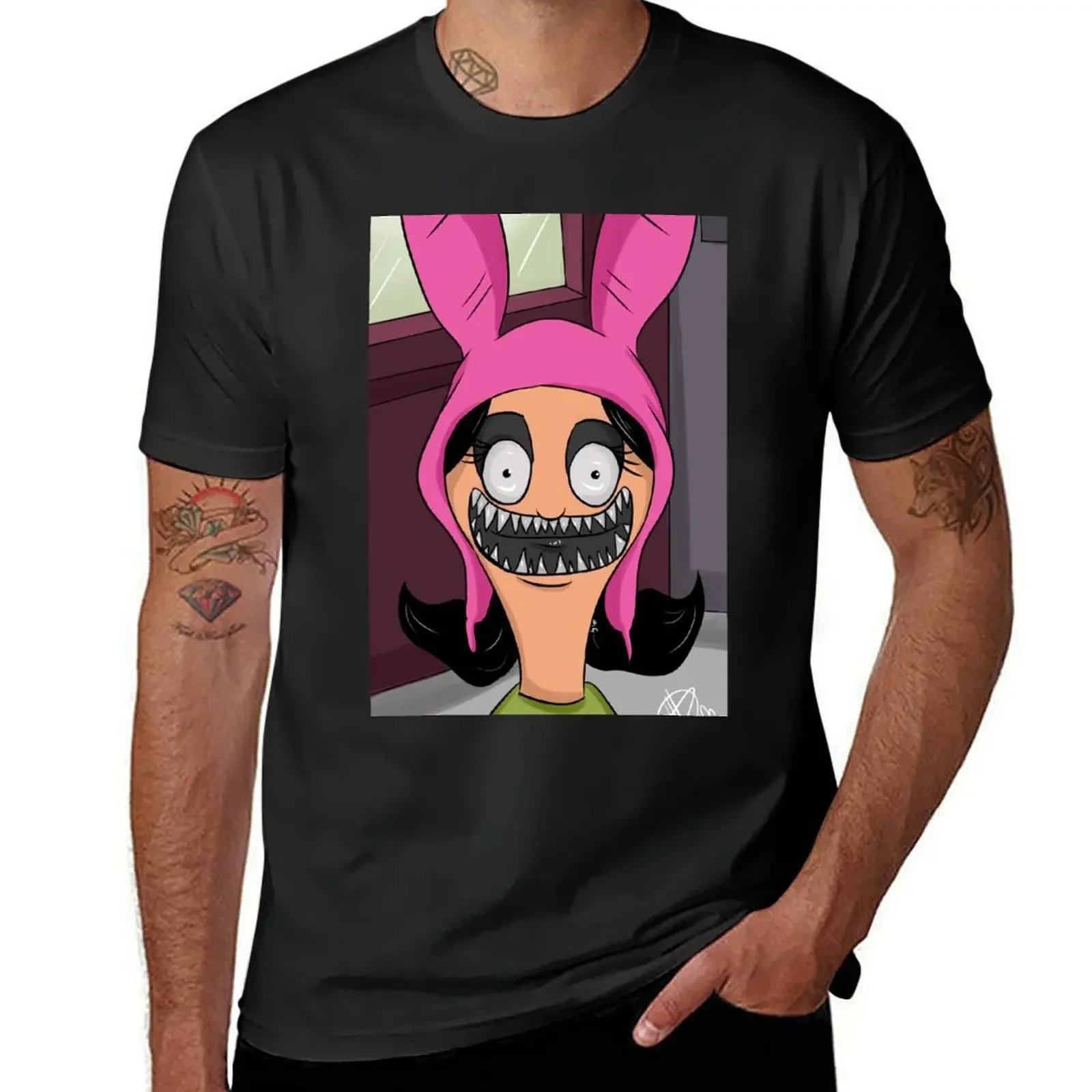 Pink Bunny Ear Girl T-Shirt graphic tee shirt baggy shirts t shirts for men cotton