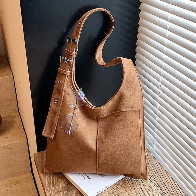 

Women Suede Big Crossbody Shoulder Bag 2025 Brand Leopard Underarm Bag Luxury Designer Female Handbags and Purses