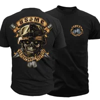 ""We Fight What You Fear"" - Camiseta del Cuerpo de Marines de EE. UU., 100% algodón, cuello redondo, verano, manga corta, camiseta informal para hombre, talla S-3XL