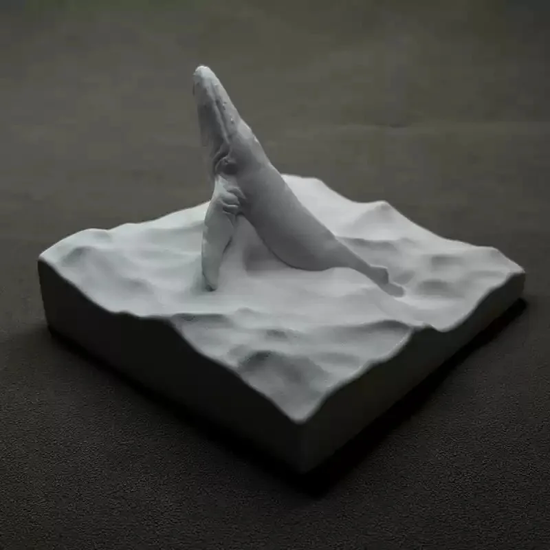 Everbright Store Whale Ornament Tabletop Bookshelf Art Deco Gypsum Sculpture Diffuser Stone