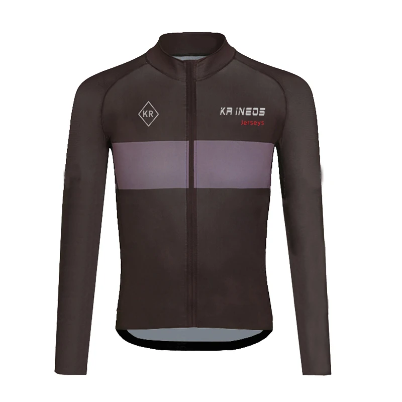 KR INEOS-Herren Fahrrad trikot Set, atmungsaktive Langarm-Sport bekleidung, Rennrad anzug, MTB-Hose, Schwarz, Herbst, 2024