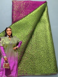 African Lace Fabric High Quality 5 Yards Gilding Nigerian Brocade Jacquard Lace Fabric 2025 Women Party Wedding Dress A4152