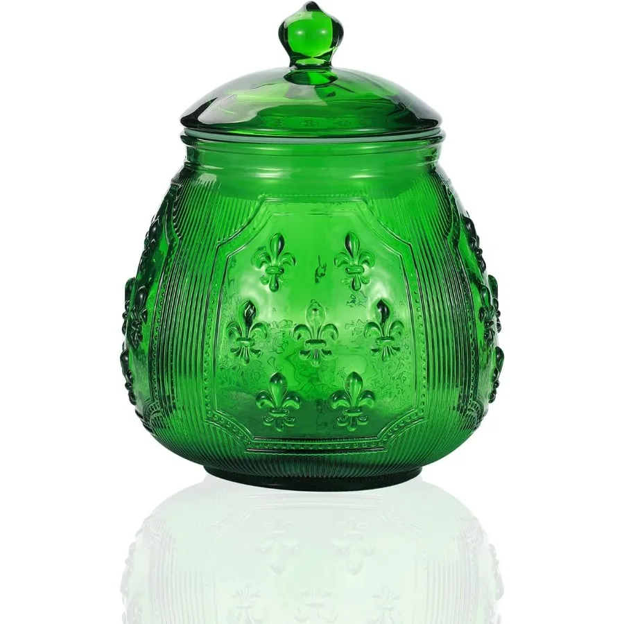 

Герметичные зеленые стеклянные банки для печенья и конфет для домашнего хранения продуктов, идеально подходят для организации кухни и сохранения закусок.