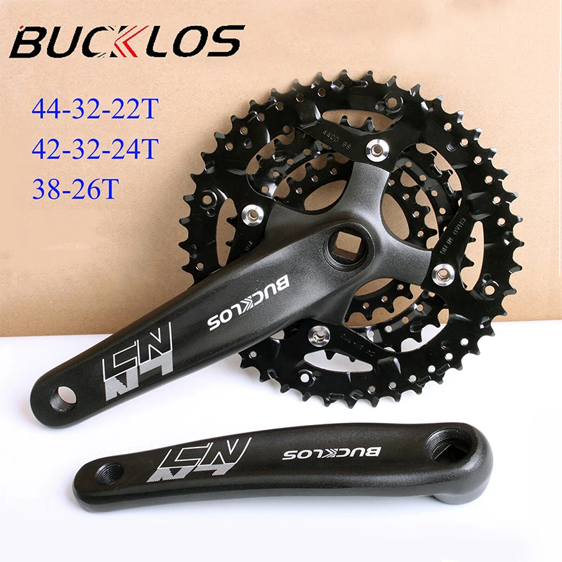 BUCKLOS 104/64BCD MTB Crankset Aluminum Square Hole 170mm Mountain Bike Crank 3*9S 3*10S Bicycle Crank Set Cycling Accessories