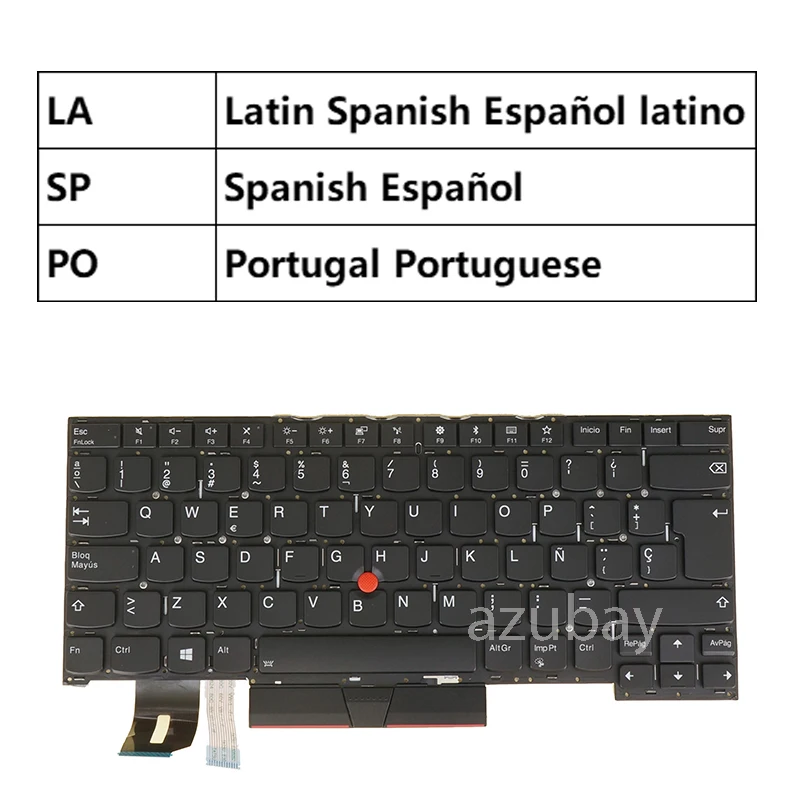 

Клавиатура для ноутбука Lenovo Thinkpad X1 Extreme Gen 1 2018 (тип 20MF 20MG) SN8381BL2 SN20R58787, латинская, испанская, португальская с подсветкой