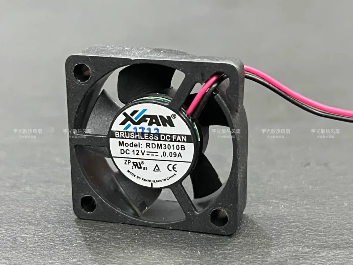 For XINRUILIAN RDM3010B 3010 DC12V 0.09A 3CM 2-wire Dual Ball Cooling Fan