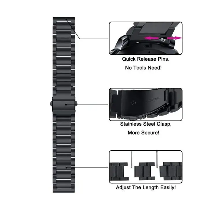 22Mm Đồng Hồ Đeo Tay Dây Đeo Dành Cho Samsung Galaxy Samsung Galaxy Dây 46Mm Cho Dây Gear S3 S4 46Mm dây Đeo Kim Loại Phụ Kiện