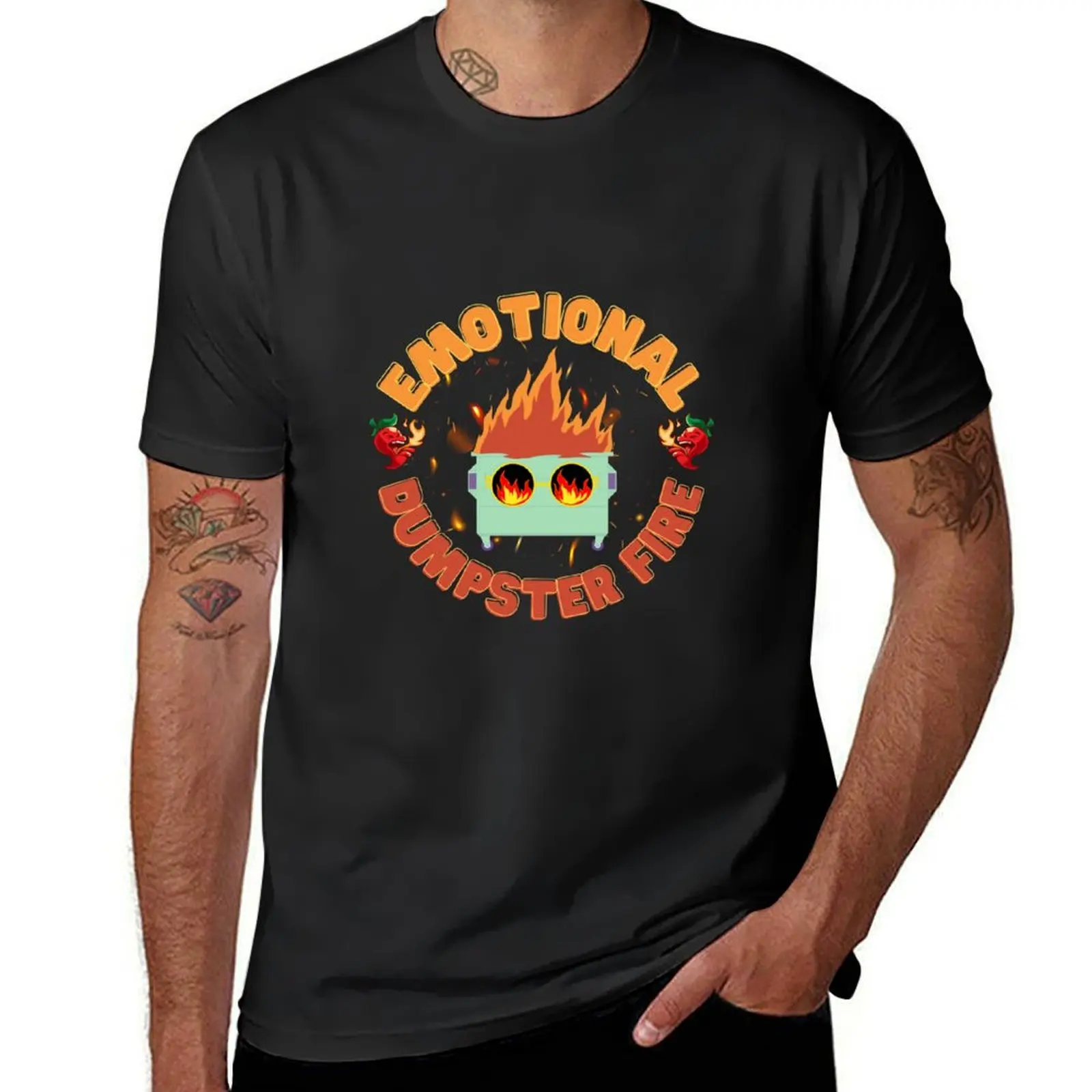 

Emotional dumpster fire T-Shirt oversizeds funnys for a boy kawaii clothes t shirts for men graphic