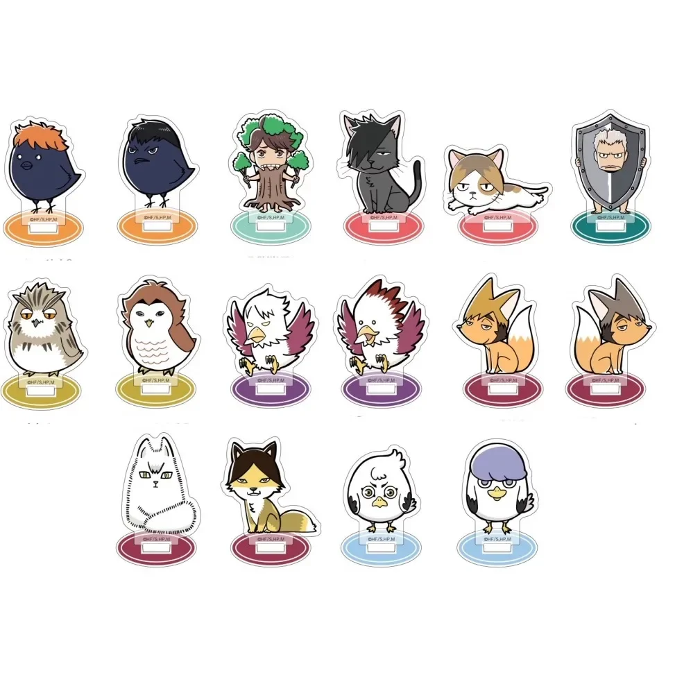 Game Kei Tsukishima Tetsurou Kuroo Tobio Kageyama Shoyo Hinata Acrylic Stand Doll Anime Mini Figure Model Cosplay Toy for Gift