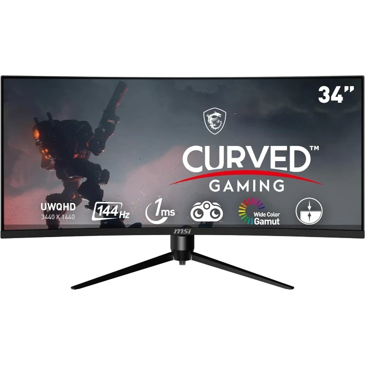 

1500R Curvature 21:9 Aspect Ratio Narrow Bezel 1ms144Hz Refresh Rate Adjustment 34" AMD Freesync Gaming Curved Monitor