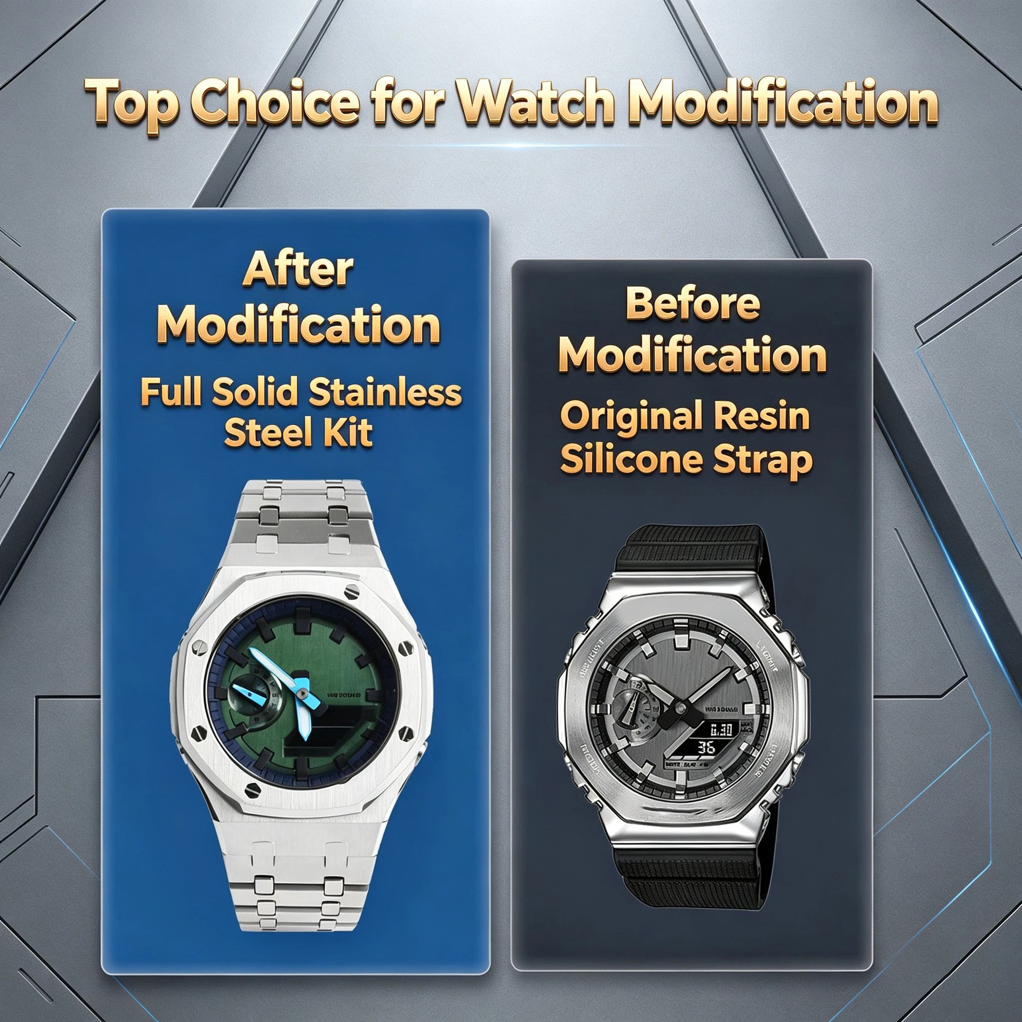 Stainless Steel Frosted Mod Ki - Casio Watch G-Shock Ga-2100 评论和价格