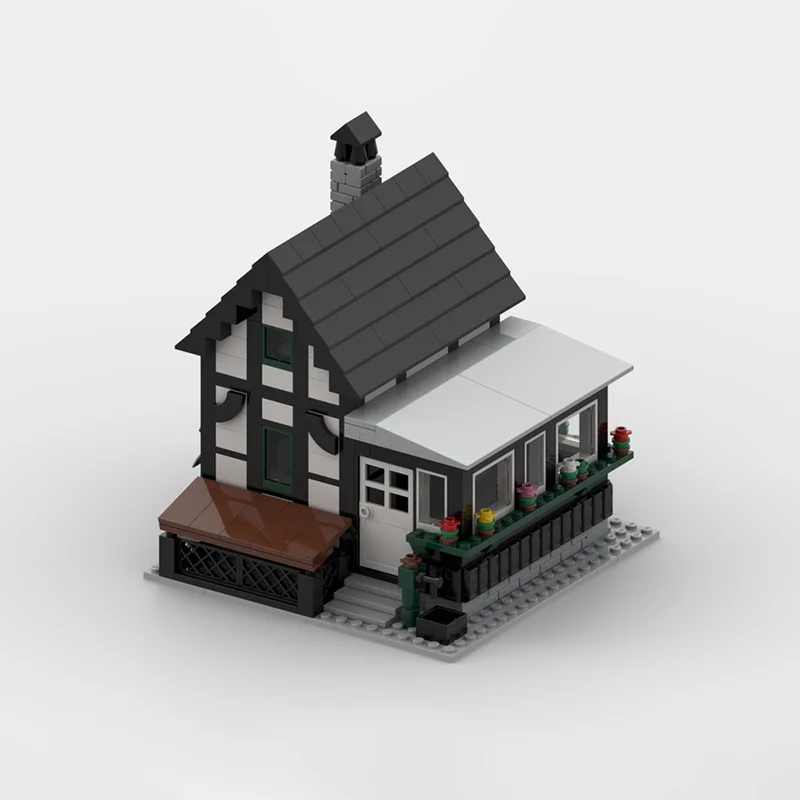 مكعبات بناء نموذجية مكونة من 512 قطعة، كوخ مدبرة نصف مؤقت مع حقيبة أرنب، مثالية لتخطيطات القطار