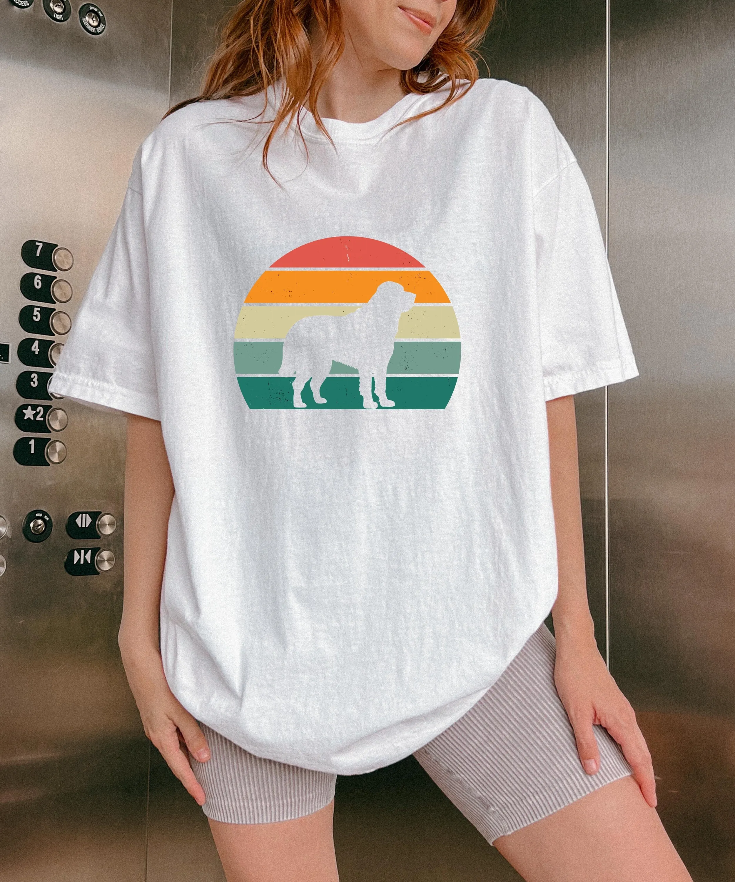 Saint St Bernard Dog Ретро Винтаж Закат Sunrise Heavy Weight Comfort Цвета Футболка