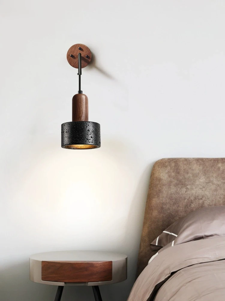 Modern Black Stone LED Pendant Lamp, quarto de cabeceira candelabro, lâmpada mutável, pendurado luz, longa linha Droplight, E27