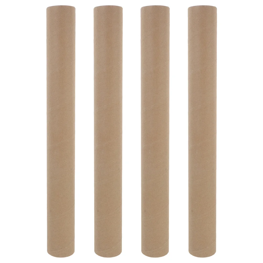 

4 шт., почтовые пробирки из крафт-бумаги, сверхпрочные круглые многоразовые документы, произведения искусства, хранения, доставка, длинные защитные колпачки