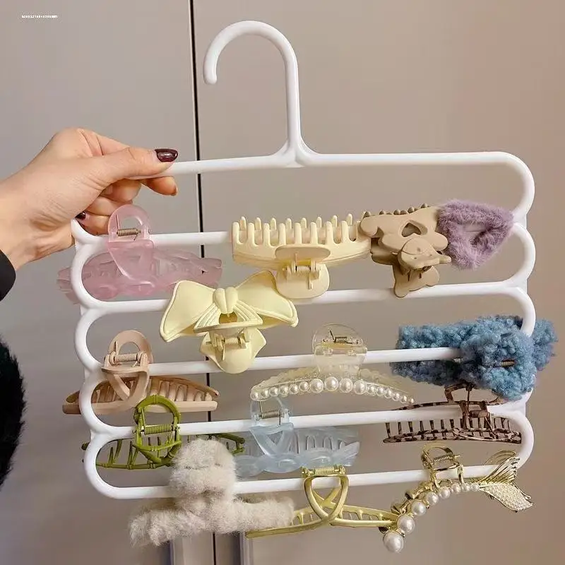 5 Layers Large Capacity Hair Claw Organizer Rack,  Declutter Vanity Storage Space Saving Hair Accessories Storage for Bathroom