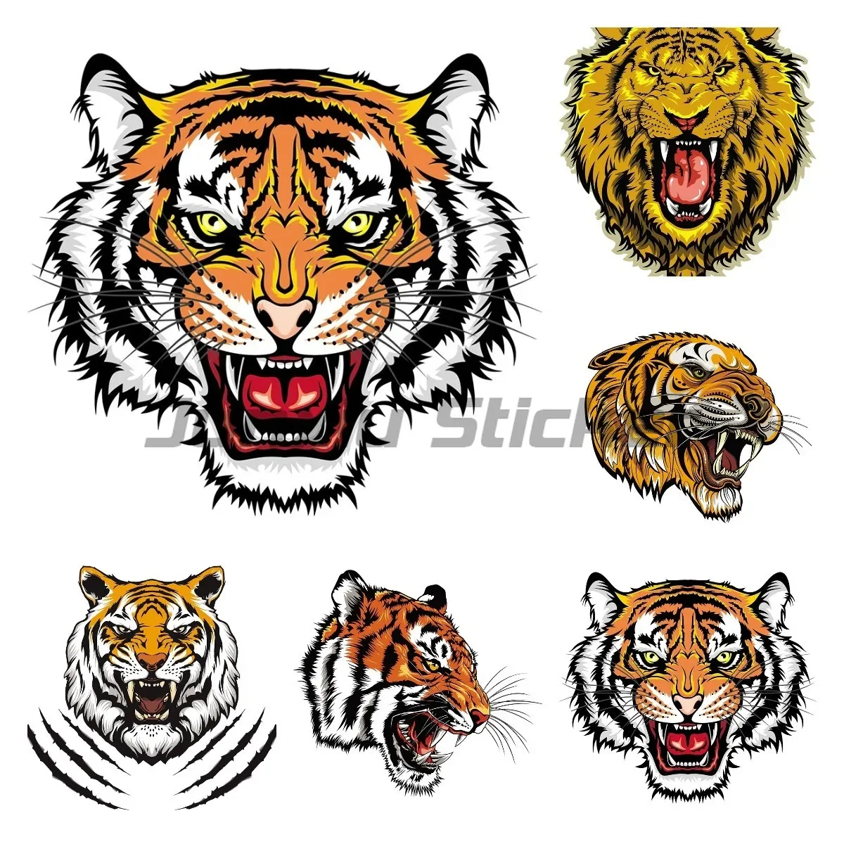 

Giant Tiger Car Stickers Decor Motorcycle Decals Decorative Accessories Creative Sunscreen Waterproof PVC