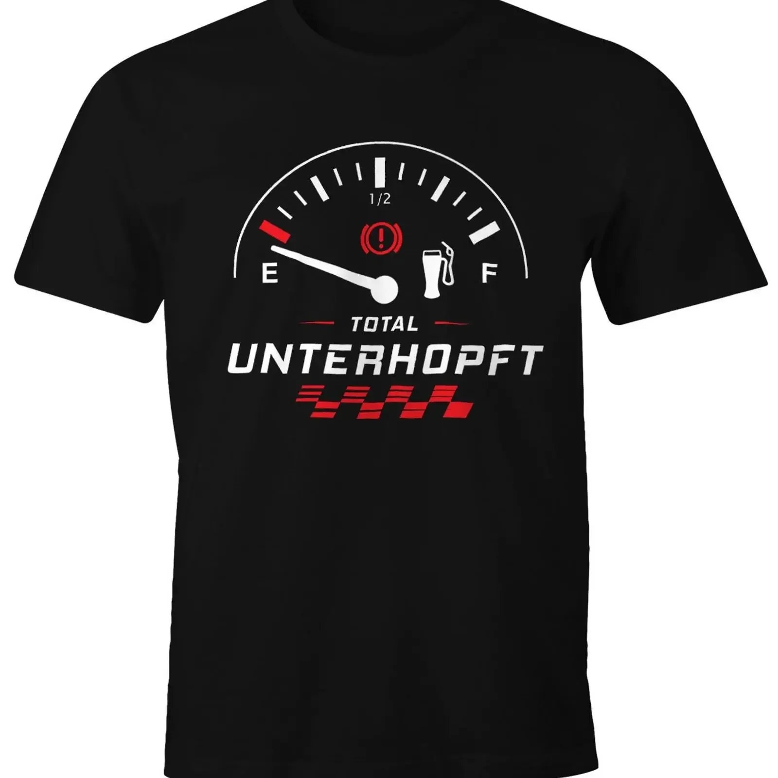 Men amp 39 s T Shirt Total Underhops Beer Fuel gauge Speedometer Fun Moonworks vintage Washed designer clothes graphic
