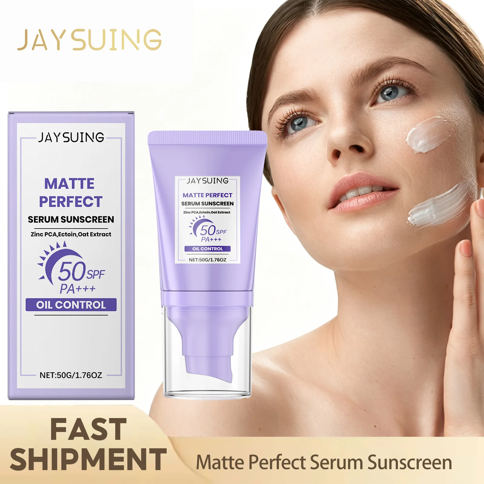 Jaysuing Matte Perfect Serum Sunscreen Control Non‑White Residue Long Lasting Sun Protection For Sensitive Outdoor Skin Care