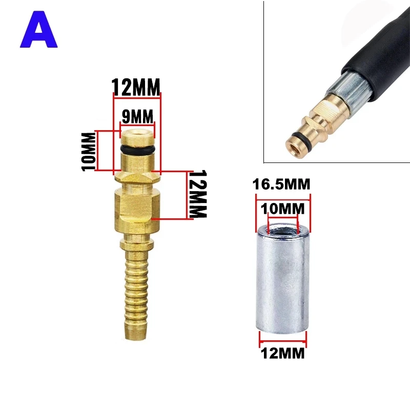 Accesorios de enchufe de manguera de arandela de alta presión con manguito para Karcher, adaptador de conector de reparación de punta de tubería