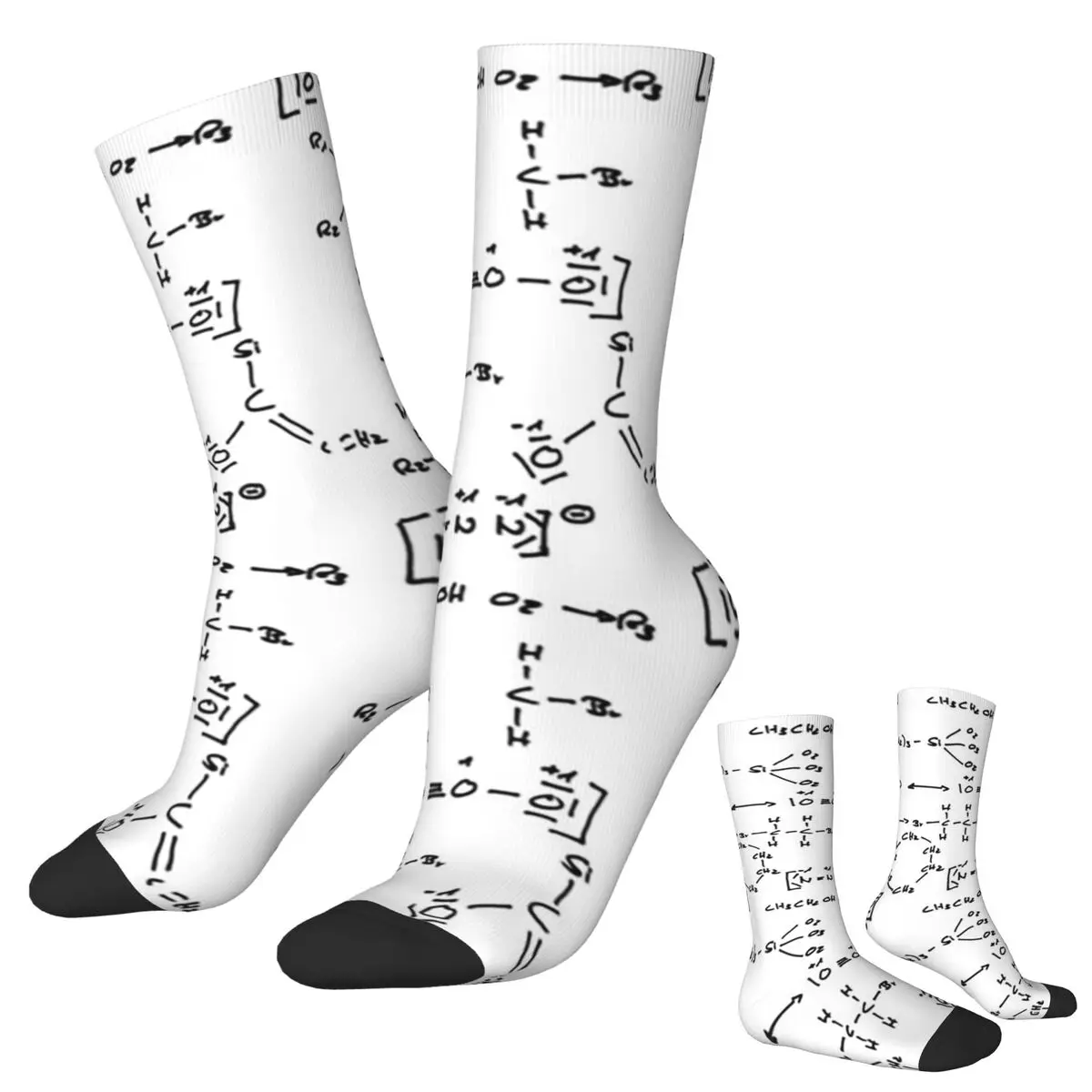 All Seasons Crew Stockings Scientific With Chemistry Formulas Socks Harajuku Long Socks for Men Women Valentine's Day Gifts