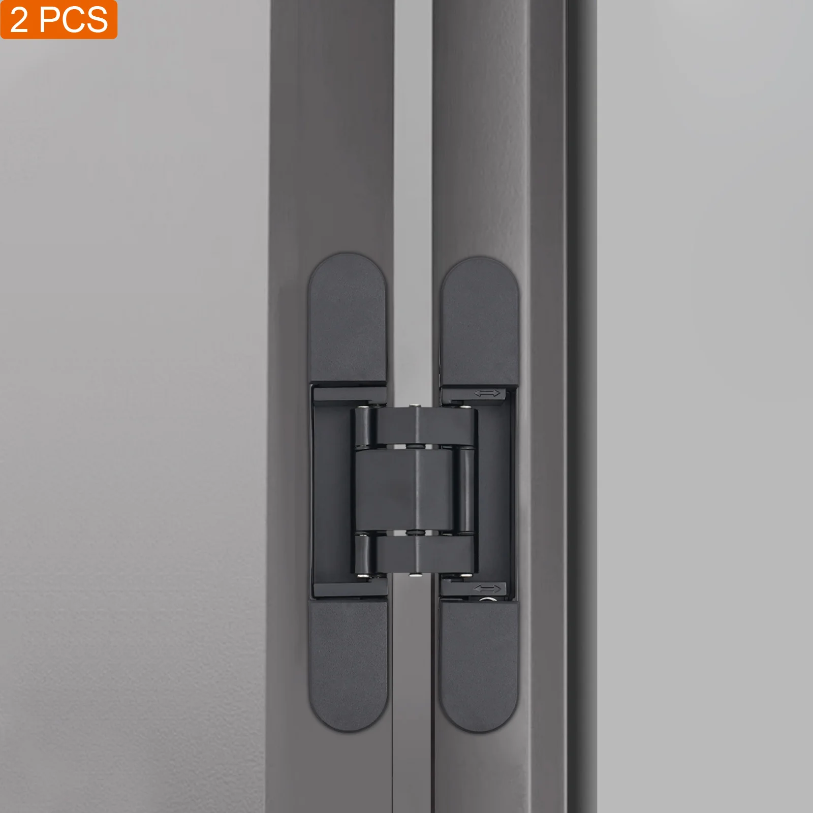 

2 шт., 6-дюймовые черные скрытые дверные петли, петли из цинкового сплава, нагрузка 40 кг, дверное крепление, открытие 180 ° Петля 21,55мм для пожарных дверей