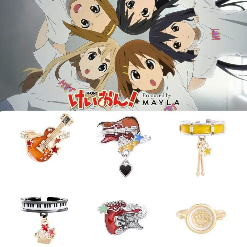 أنيمي K-ON! هيراساوا يوي أكياما ميو تيناكا ريتسو كوتوبوكي تسوموجي ناكانو أزوسا كوسبلاي حلقة افتتاح خواتم مجوهرات اكسسوارات