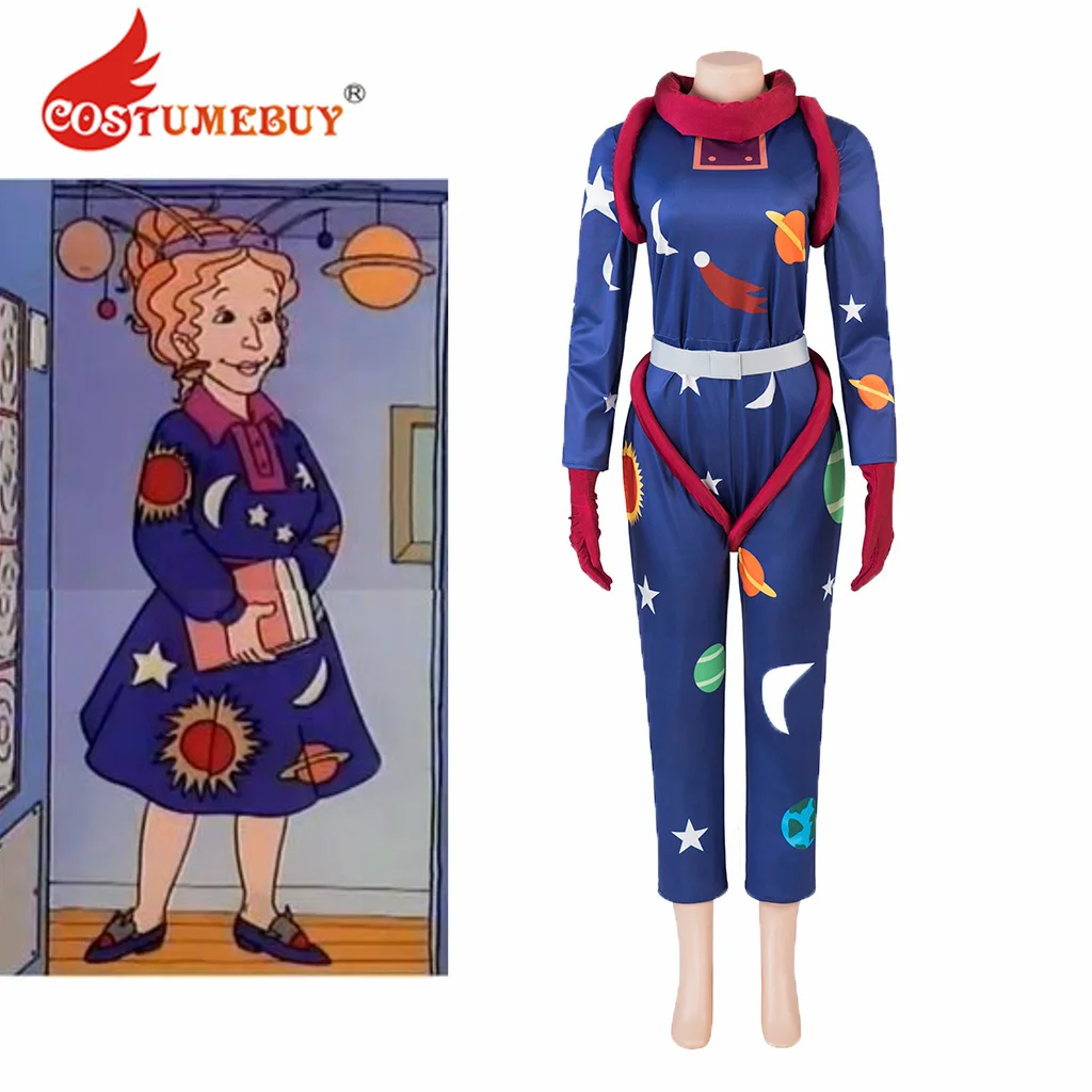 The Magic School Bus Miss Frizzle Cosplay Jumpsuit Teacher Planets Solar System Space Galaxy Ms Frizzle Bodysuit Halloween Women