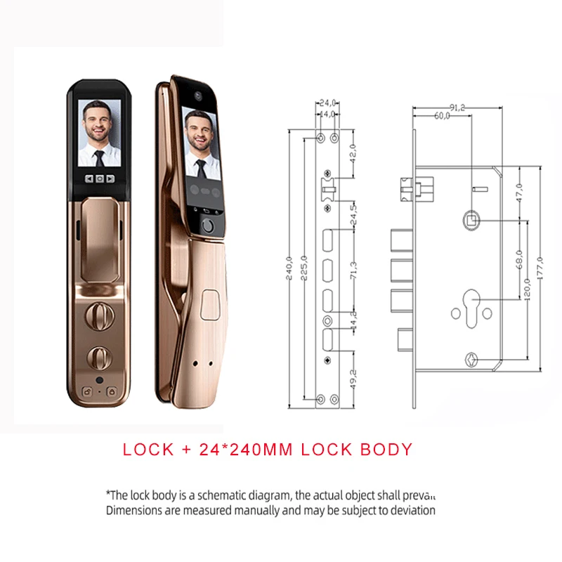 Tuya face recognition lock with remote control multi-language switch fingerprint lock with camera and intercom function