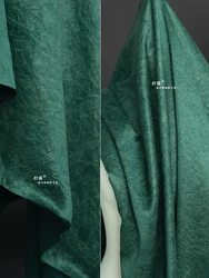 Pleated Fabric Dark Green Shirt Hanfu Dress Clothing Designer Fabric Wholesale Cloth for Diy Apparel Sewing Meters Material