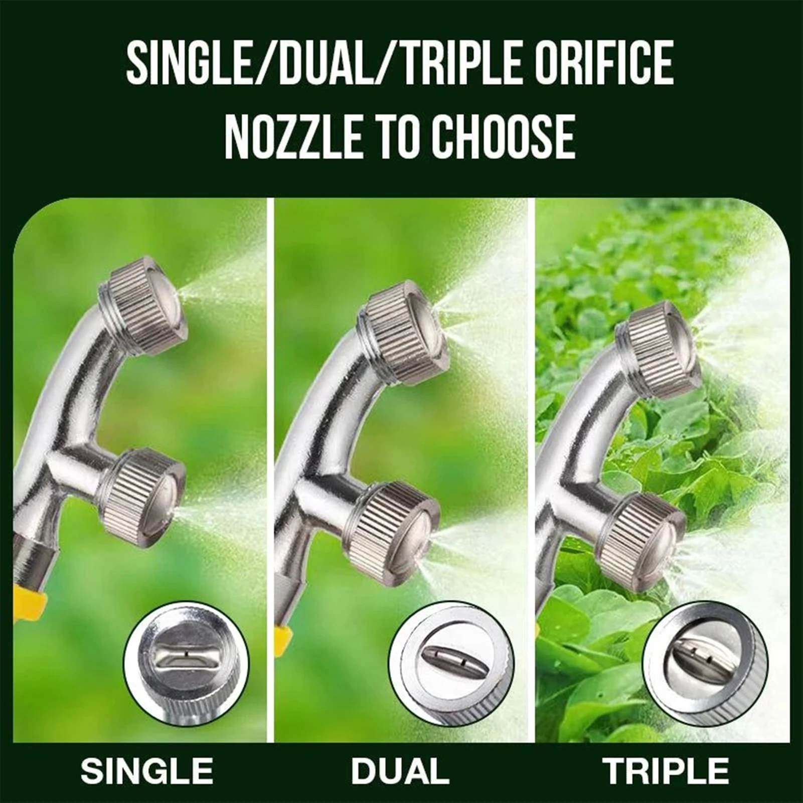 Electric Sprinkler Atomizing Nozzle Chrome-plated Alloy Double Nozzle Accessories Agriculture Spray Nozzle For Garden Plant Care