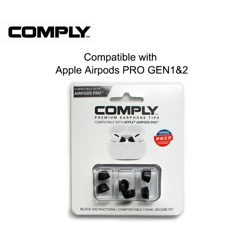 COMPLY Premium Earphone Foam TIPS Compatible for Airpods PRO GEN1&2