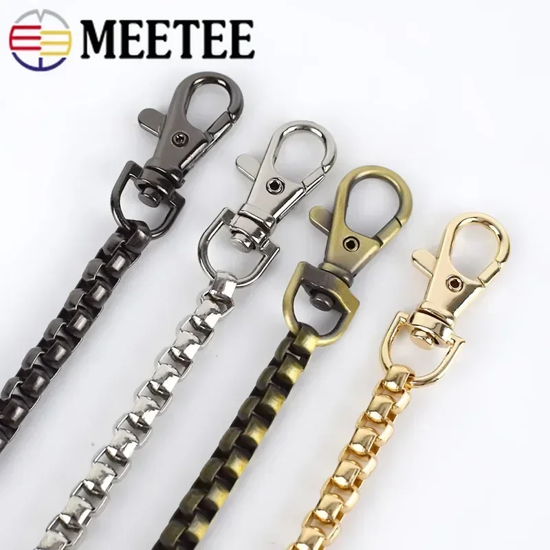 

120cm Meetee 1/2/3/5Pcs Chain Shoulder Strap Bag Metal Buckle Handbag Chains Handle Hook Hardware Side Clip Buckles Accessories