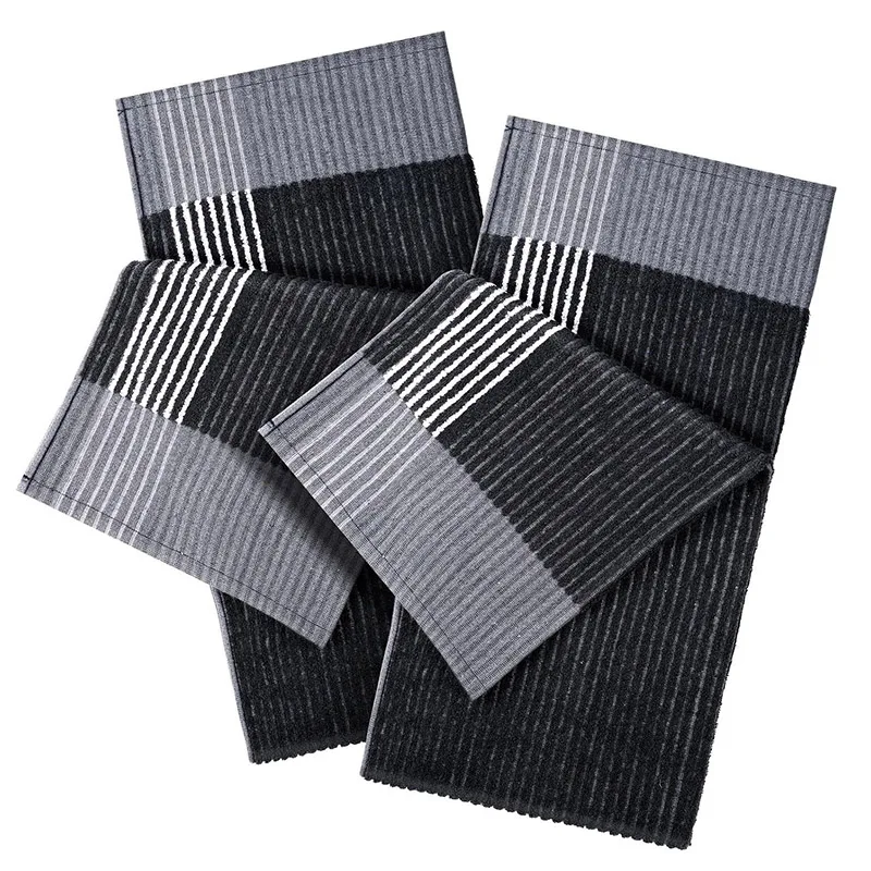 Golf Towel 56 * 112cm  Wiping Club With Hook Absorbent Soft Color Stripe Sports Event Outdoor Premium Sports Towel Pure Black