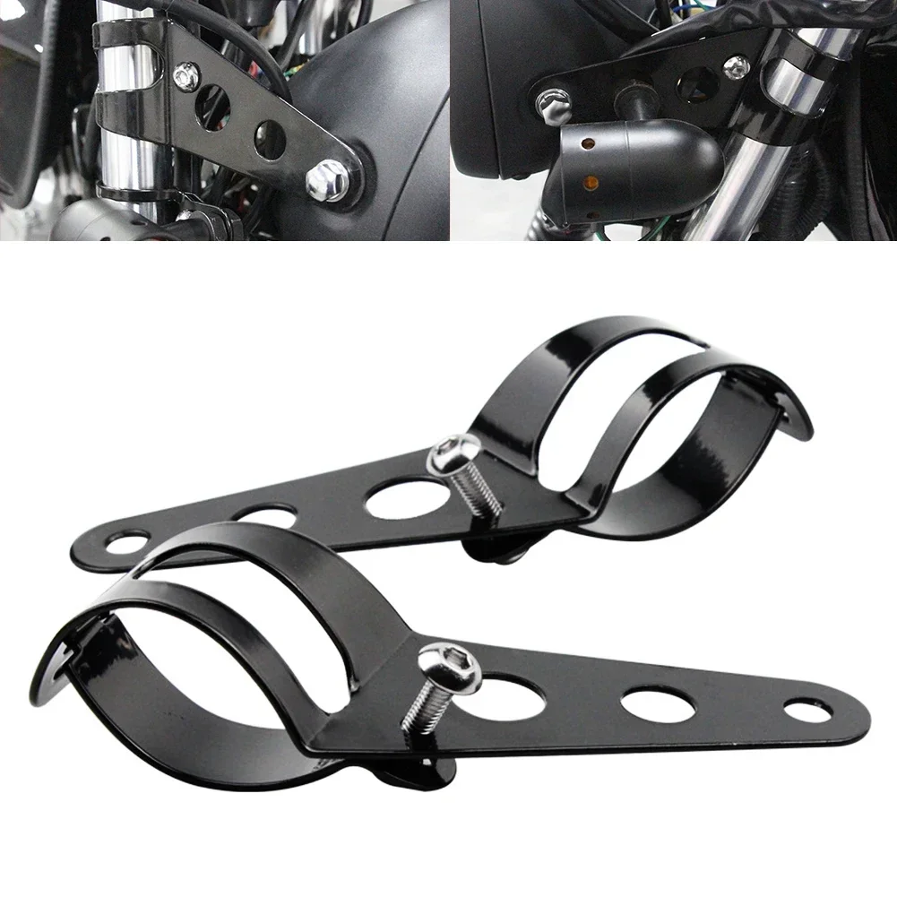 

2Pcs 28mm-45mm Universal Motorcycle Headlight Mount Brackets Fork Ear Chopper Headlamp Holder Adjust Motor Fork Mount fro Harley