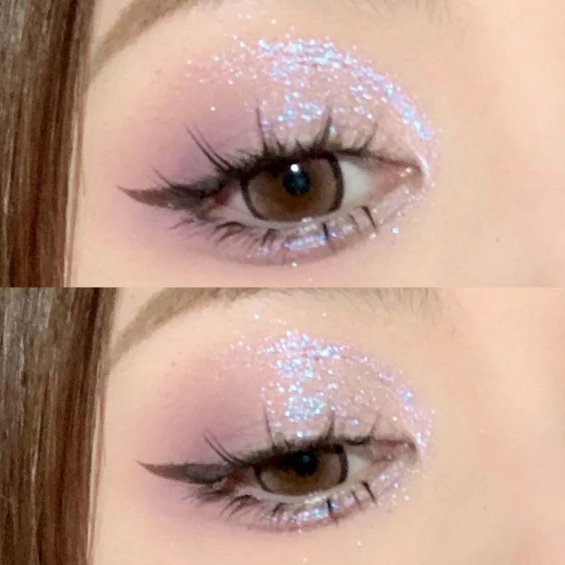 1 szt. Makeup wodoodporny migoczliwy cień do powiek paleta diamentowy brokat monochromatyczny cekiny do powiek rozjaśniacz pigmentowany rozjaśnić oczy