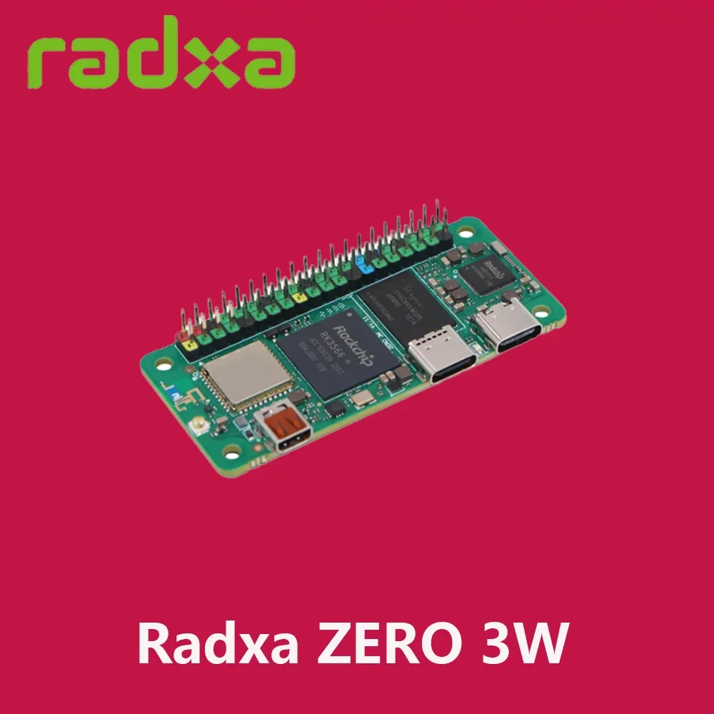 Radxa ZERO 3W bord quad-core arm ®   Cortex ™ -A55 RK3566 Chip DDR4 met pin-soldeer