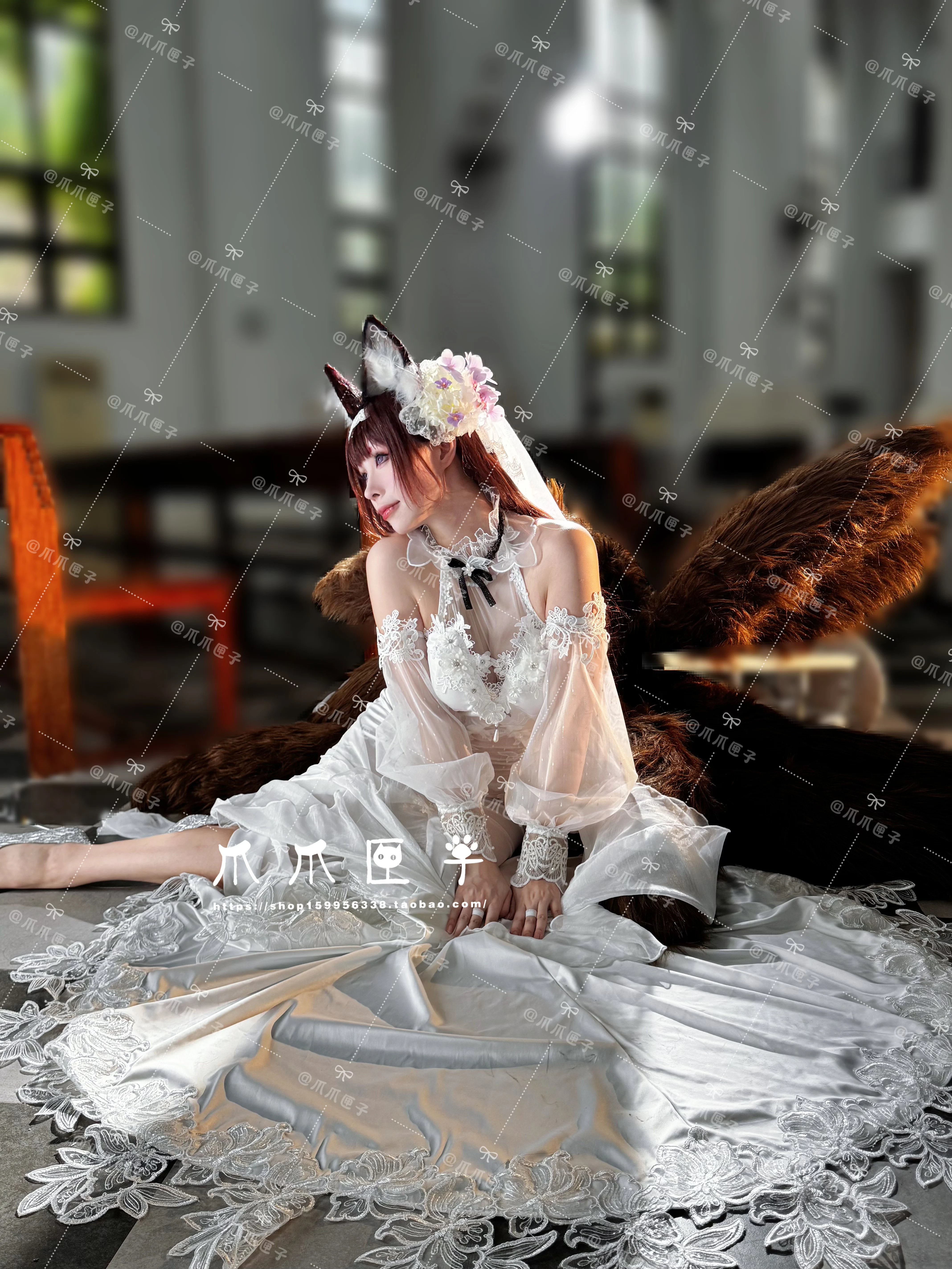 Musashi Bride From Azur Lane Musashi Cosplay Costume Sexy Lingeries Dress Women White Dress Custom Size Made