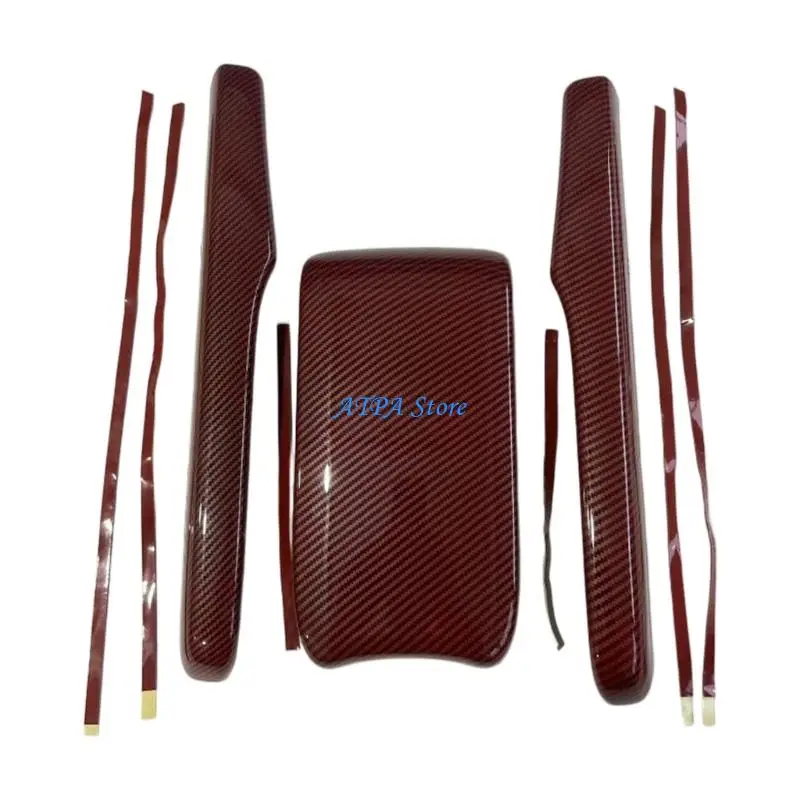 U13C Fiber Pattern Armrest Cover For Select Vehicle 2016 2022 Interior Improvement