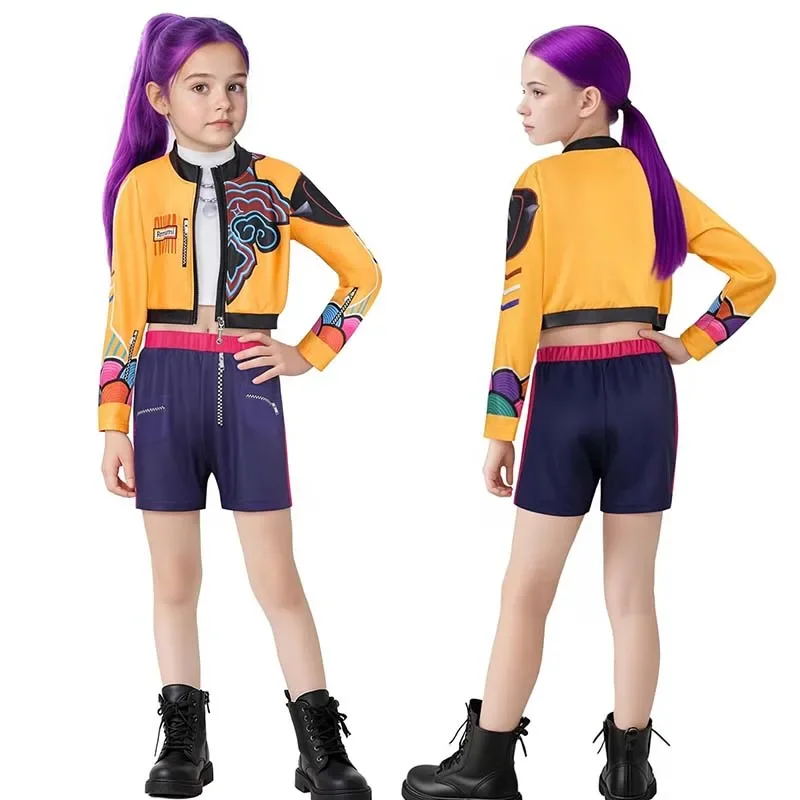 Film K-Pop Mira Rumi Zoey Demon Hunters Costume Cosplay per ragazza Halloween Stage Modello stampato in 3D Abiti per giochi di ruolo