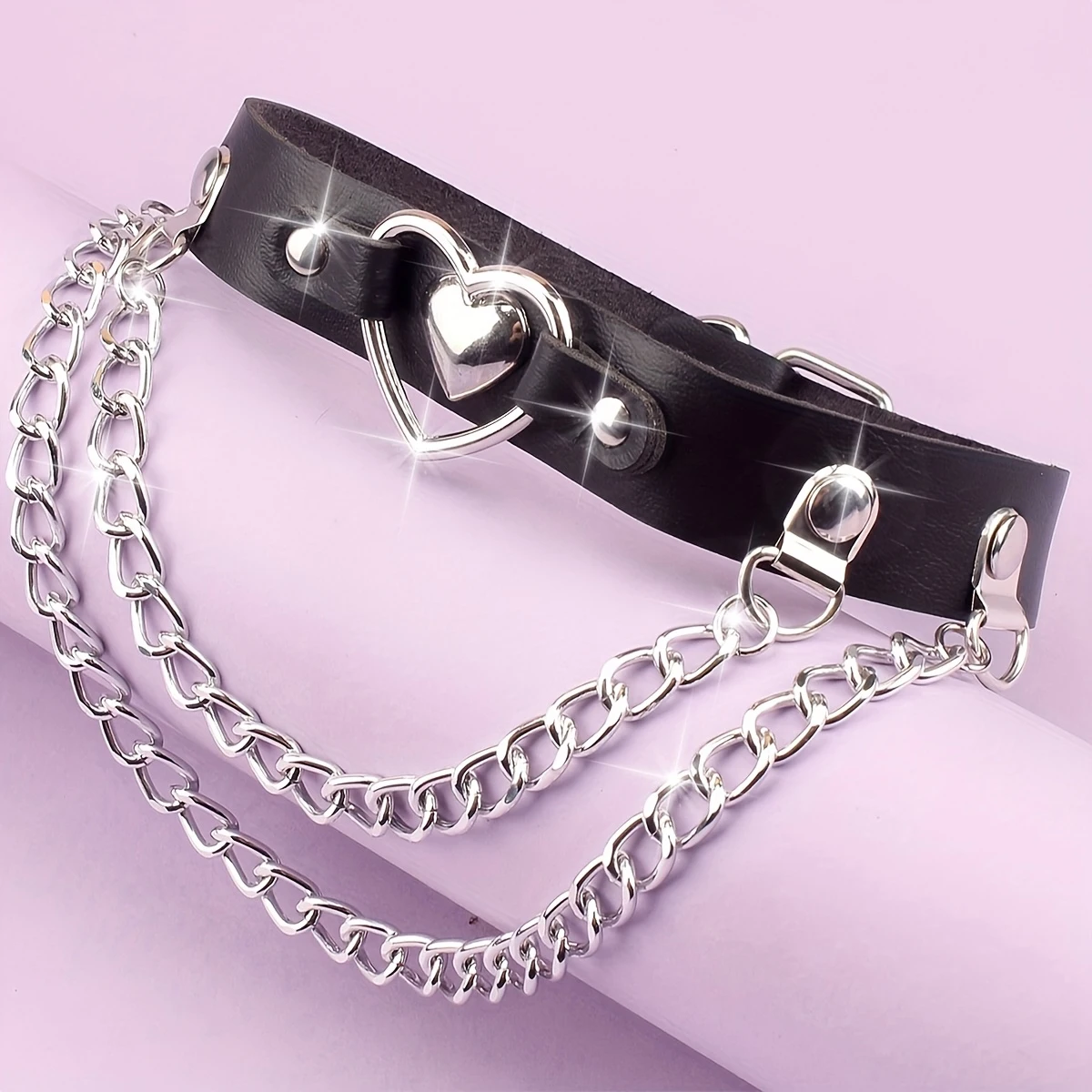 Punk Gothic Love Pendant Pu Leather Collar Women Wear Christmas Valentine's Day Gift For Daily Holiday Party Performances